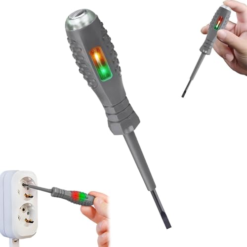 2-in-1-Schraubendreher mit starkem Drehmoment und Magnet, Magnetischer Schraubendreherkopf, Stromdetektor, Spannungsprüfer-Schraubendrehersatz zur Erkennung von Wechsel-/Gleichstromkreisen (A) von Generisch