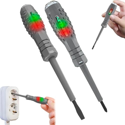 2-in-1-Schraubendreher mit starkem Drehmoment und Magnet, Magnetischer Schraubendreherkopf, Stromdetektor, Spannungsprüfer-Schraubendrehersatz zur Erkennung von Wechsel-/Gleichstromkreisen (A+B) von Generisch