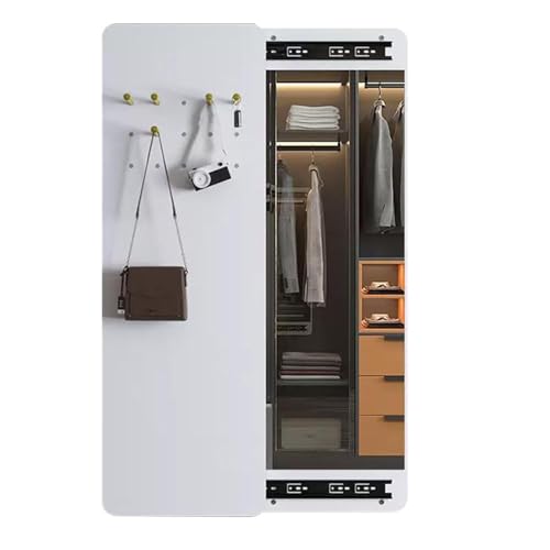 2-in-1 Wandgarderobe mit verstecktem Ganzkörperspiegel, platzsparender Eingangs-Organizer für elegante Flur-Ankleide-Lösung von Generisch