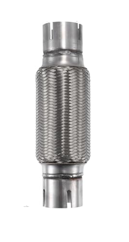 2 kostenlose Montageklemmen Universal-Auto-AutoFlex-Rohr Doppelgeflecht Flexible Spitze Edelstahl-Endrohr(ID70mm,400mm) von Generisch