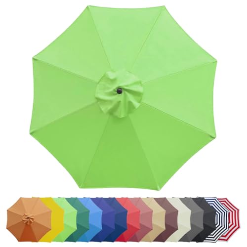 2 m / 2.7 m / 3 m Sonnenschirm Gartenschirm 6/8 Rippen, Terrassenschirm Ersatzdach, Cover for Parasol für den Außenbereich Knickbar Neigbar(Grass Green,2.7 m/9 FT/6 Ribs) von Generisch