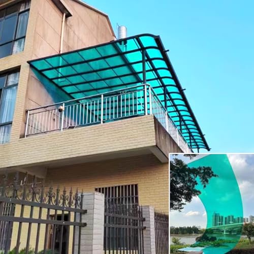 2 mm Polycarbonat-Dachbahnen – transparente Dachfenster für Tageslicht, UV-Schutz, verformungsbeständige Regenpergola-Dachpaneele (Grün) von Generisch