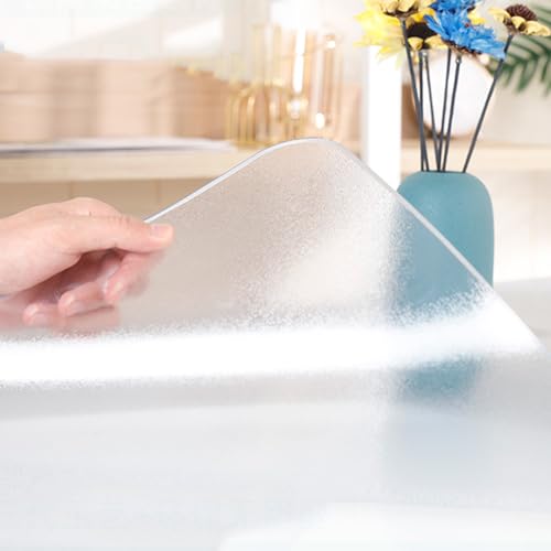 2 mm dicke, mattierte Kunststoff-Tischabdeckung, transparenter PVC-Schutz für Esszimmer-Schreibtisch und Nachttisch, rechteckige Tischdecke, 80 x 135 cm, leicht zu reinigen von Generisch