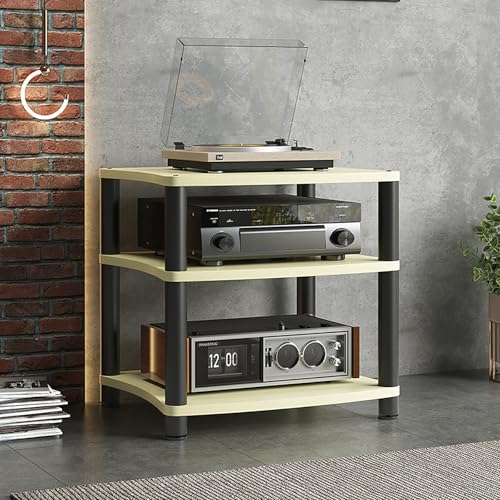2-stöckiger Audio-Visual-Media-Ständer, modernes Entertainment-Aufbewahrungsregal, offenes Regal, Audio-Schrank, HiFi-Stereo-Ausrüstungskonsole für TV- und AV-Komponenten, stilvolle Heimdekoration 2-stöckiger Audio-Visual-Media-Ständer, modernes Entertainment-Aufbewahrungsregal, offenes Regal, Audio-Schrank, HiFi-Stereo-Ausrüstungskonsole für TV- und AV-Komponenten, stilvolle Heimdekoration von Generisch