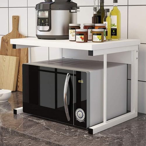 2-stöckiger Mikrowellenständer mit Metallrahmen, Küchenregal aus Holz für Mikrowelle und Toaster, robustes Küchenregal, platzsparende Aufbewahrungslösung für die Arbeitsplatte 2-stöckiger Mikrowellenständer mit Metallrahmen, Küchenregal aus Holz für Mikrowelle und Toaster, robustes Küchenregal, platzsparende Aufbewahrungslösung für die Arbeitsplatte von Generisch