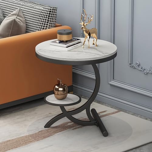 2-stöckiger runder Couchtisch Wohnzimmer Beistelltisch - Kleiner moderner Goldsofatisch für Balkon, Schlafzimmer, Büro, Wohnheim - Nachttisch mit Ablageregal 2-stöckiger runder Couchtisch Wohnzimmer Beistelltisch - Kleiner moderner Goldsofatisch für Balkon, Schlafzimmer, Büro, Wohnheim - Nachttisch mit Ablageregal von Generisch