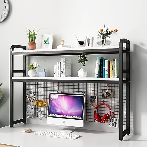 2-stöckiges Schreibtisch-Nizer, Mehrzweck-Bücherregal für Büro, Industrie, Schreibtisch, Nizer mit Stecktafel, stilvolle Aufbewahrungslösung für Zuhause und Arbeitsplatz von Generisch
