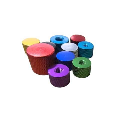 2 stücke-5 stücke/lot M3 M4 m5 m6 m8 bunte aluminium Flache Rändelschraube blind gewinde Rahmen Hand Festziehen Mutter daumen mutter(Black,M3 5pcs) von Generisch