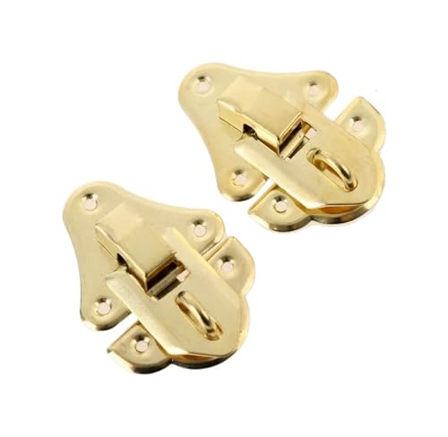 2 stücke Antike Koffer Schublade Schmuck Holz Box Verschluss Lock Verschluss Lock Schrank Clip Vintage Box Verschluss(Gold) von Generisch