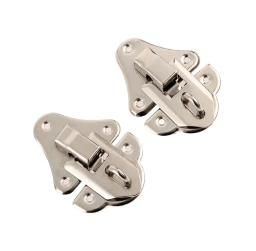 2 stücke Antike Koffer Schublade Schmuck Holz Box Verschluss Lock Verschluss Lock Schrank Clip Vintage Box Verschluss(Silver) von Generisch