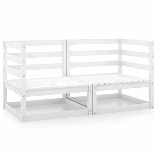 2-teiliges modulares Gartensofa-Set für den Außenbereich mit 2 Sitzen aus weißem Kiefernholz, modulares Gartensofa für den Außenbereich, Holzsofa, 2-Sitzer, Gartensofa aus Holz 2-teiliges modulares Gartensofa-Set für den Außenbereich mit 2 Sitzen aus weißem Kiefernholz, modulares Gartensofa für den Außenbereich, Holzsofa, 2-Sitzer, Gartensofa aus Holz von Generisch