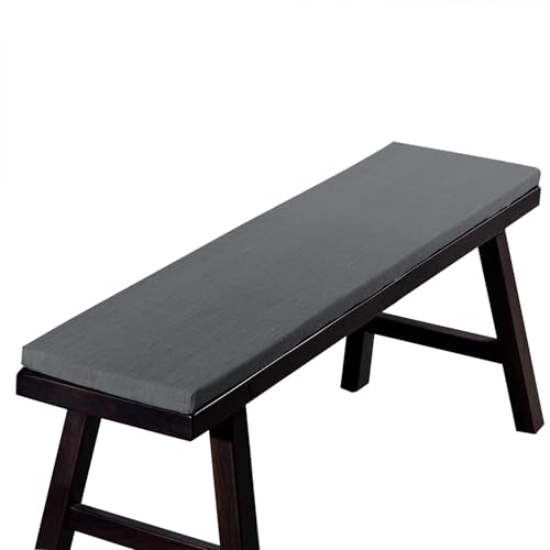 2- und 3-Sitzer-Sitzkissen, Erkerfenster-Sitzpolster mit Reißverschluss, rutschfeste Bank-Sitzmatte für Sofa, Schaukelstuhl, waschbar, Esszimmerstuhlkissen (130 x 30 x 5 cm, Grau) von Generisch