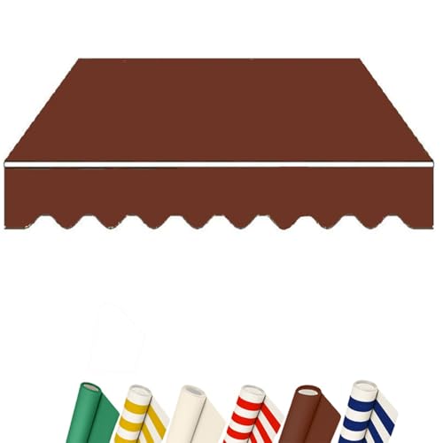 2 × 1,5 m Ersatz Markisentuch Outdoor Markise Ersatzstoff Wasserdicht Ersatzbezug Leinwand für Markise Balkon Garten (Braun 6x3 6.1x3.0 m) von Generisch