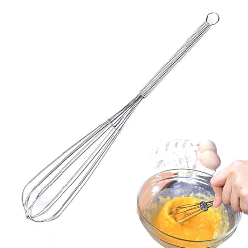 2 x multifunktionaler manueller Dreh-Eierschläger Mixer Mini-Schneebesen Backen Edelstahl Rührwerk Ei Stahl Werkzeug von Generisch