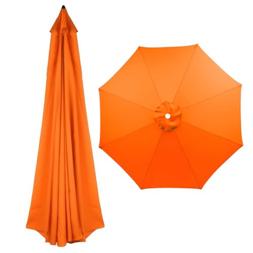 2.0–4.0 m Großer Sonnenschirm Ersatzbezug, 8 Rippen Ersatzdach Baldachin für Terrasse, Strand, Garten und Pool, Hof Regenschirm Ersatzabdeckung, Wasserdicht(Orange,200cm) von Generisch