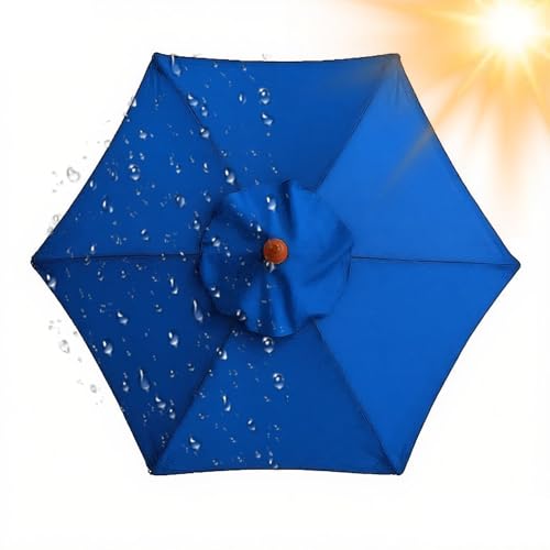 2.0 m 3.0 m 4.0 m Sonnenschirm Ersatzbezug 6/8 Streben, Große Ersatz-Terrassenschirme Überdachung, Ersatzdach Baldachin für Pool Garten Markt, nur Abdeckung Oberseite, Wasserdicht(Königsblau,8 Streben von Generisch
