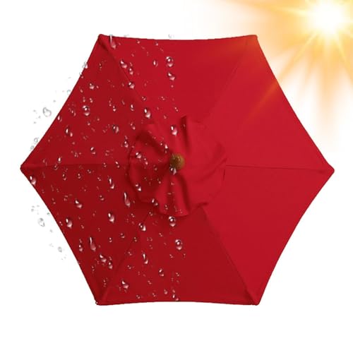 2.0 m 3.0 m 4.0 m Sonnenschirm Ersatzbezug 6/8 Streben, Große Ersatz-Terrassenschirme Überdachung, Ersatzdach Baldachin für Pool Garten Markt, nur Abdeckung Oberseite, Wasserdicht(Rot,8 Streben 300cm) von Generisch