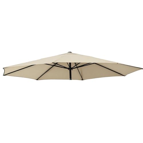 2.5 m 2.8 m 3.0 m Schirmbezug Ersatzbezug 6/8 Rippen, Abdeckung Ersatz für Terrassenschirme, Regenschirm Stoff Ersatzdach für Pool Strand, Wasserdichte Polyester-Stoffhülle(Beige,6 Rippen 250cm) von Generisch