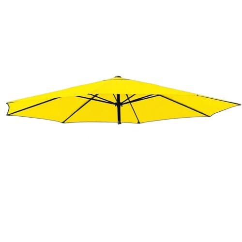 2.5 m 2.8 m 3.0 m Schirmbezug Ersatzbezug 6/8 Rippen, Abdeckung Ersatz für Terrassenschirme, Regenschirm Stoff Ersatzdach für Pool Strand, Wasserdichte Polyester-Stoffhülle(Gelb,8 Streben 400cm) von Generisch
