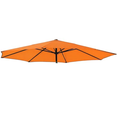 2.5 m 2.8 m 3.0 m Schirmbezug Ersatzbezug 6/8 Rippen, Abdeckung Ersatz für Terrassenschirme, Regenschirm Stoff Ersatzdach für Pool Strand, Wasserdichte Polyester-Stoffhülle(Orange,6 Rippen 250cm) von Generisch