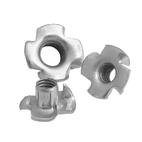 20 Stück M2 M3 M4 M5 M6 M8 M10 Verzinkt Vierkrallenmutter Lautsprecher T-Mutter Blindzinkeneinsatz T-Mutter Möbelbeschläge(M8 20PCS) von Generisch