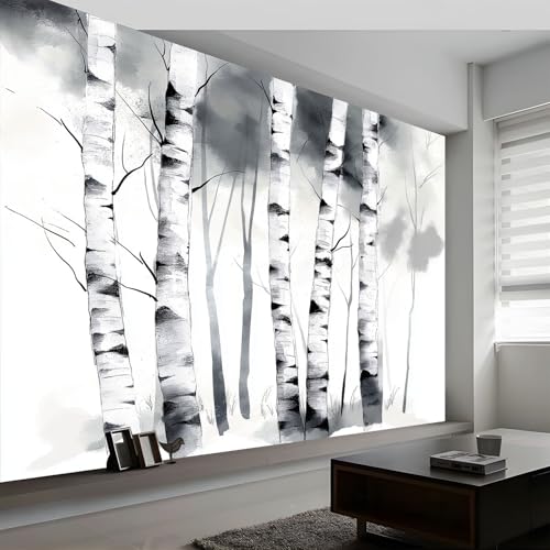 200 x 140 cm Fototapete Aquarellmalerei Birke Textur Grau, Vlies Fototapete Wandtapete Bildtapete Wand Dekoration Moderne Bildtapete für Wohnzimmer Schlafzimmer, Tapete Wandtapete UV-Beständig 200 x 140 cm Fototapete Aquarellmalerei Birke Textur Grau, Vlies Fototapete Wandtapete Bildtapete Wand Dekoration Moderne Bildtapete für Wohnzimmer Schlafzimmer, Tapete Wandtapete UV-Beständig von Generisch