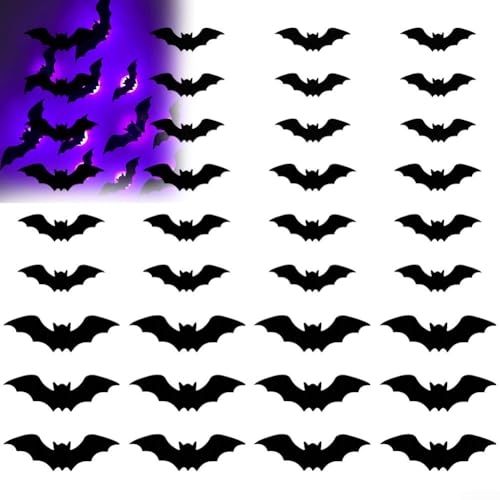 2025 Halloween 3D beleuchteter Fledermaus, LED lila beleuchtete 3D-Wanddekoration, LED Glow Fledermaus-Gruppe Ornamente für gruselige Innen- und Außenbereich, Urlaubsdekoration, leuchtende 2025 Halloween 3D beleuchteter Fledermaus, LED lila beleuchtete 3D-Wanddekoration, LED Glow Fledermaus-Gruppe Ornamente für gruselige Innen- und Außenbereich, Urlaubsdekoration, leuchtende von Generisch