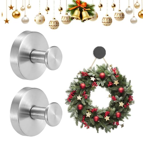 2025 Neue Saugnapfhaken für Kränze, verbesserter Saugnapf ohne Bohren, Kranz, Girlande, Aufhänger für Dusche, Bad, Küche, Glastür, Spiegel, Fliesen, wasserdichte und abnehmbare Handtuchhaken von Generisch