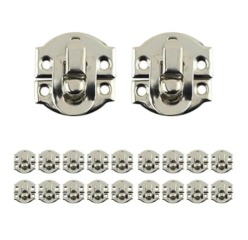 20PCS Antike Haspe Lock Verschluss Schmuck Box Koffer Haspe Vintage Holz Box Latch Gepäck Handtasche Schnalle Dekorative Hardware(Silver) von Generisch