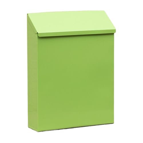 22x6.5x29cm Wandmontierter Briefkasten mit Schloss, Metall-Briefkasten, Wandbehang, Kreativer Eisen-Vorschlagskasten, Zeitungshalter, Außenhausdekor (Green, A) von Generisch