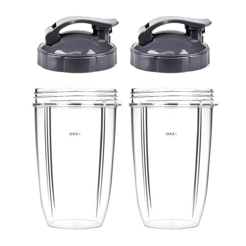 24 oz Becherset mit Klappdeckel for 600W 900W Mixer Entsafter Mixer Ersatzteile Entsafter Zubehör von Generisch