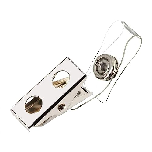 25 Stück Einzelloch-Doppelloch-Metallclip, Zertifikatsclip, Namenskarten-Clip, Lanyard-Zubehör-Clip Rückenstütze Für Bürostühle (Silver, One Size) von Generisch