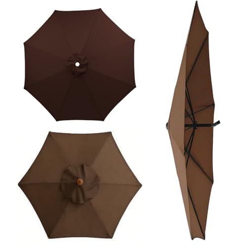 250/270/300 cm Terrassenschirm-Ersatzdach für 6/8-Streben, Große Sonnenschirm Ersatzbezug für Pool, Markt Tisch Schirm Ersatz Baldachin, nur Stoffbezug, Sonnenschutz, Wasserdicht(Kaffee,6 Rippen 250cm 250/270/300 cm Terrassenschirm-Ersatzdach für 6/8-Streben, Große Sonnenschirm Ersatzbezug für Pool, Markt Tisch Schirm Ersatz Baldachin, nur Stoffbezug, Sonnenschutz, Wasserdicht(Kaffee,6 Rippen 250cm von Generisch