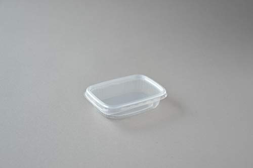 250 Stück Feinkostbecher mit Deckel, 125 ml eckig transparent Verpackungsbecher Salatbox Rechteckbecher Salatschalen von Generisch