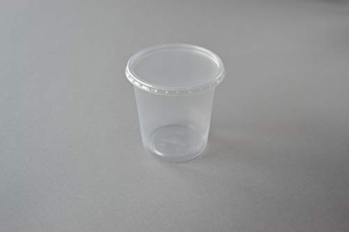 250 Stück Verpackungsbecher mit Deckel, 500 ml rund transparent Feinkostbecher Salatbox von Generisch
