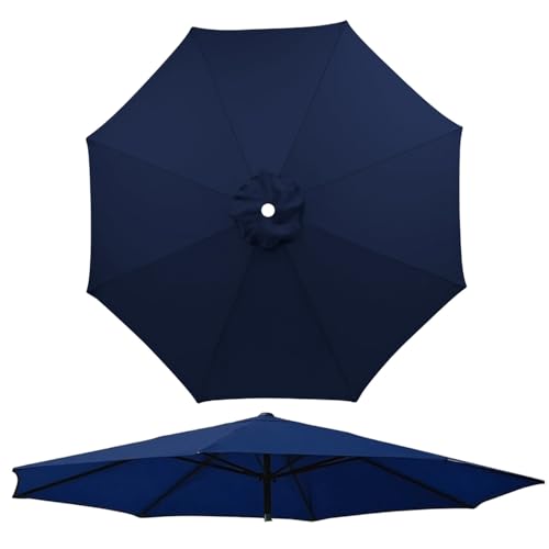 250 cm 6/8 Rippen Terrassenschirm Ersatzbezug, Ersatz-Überdachung für Große Sonnenschirme, Ersatzabdeckung für Garten Hinterhof Pool, nur Baldachin, UV-Beständig Wasserdicht(Marineblau,6 Streben 230cm von Generisch
