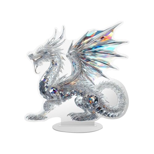 2D Drachen Acryl Dekofigur Kristall Optik Fantasy Ornament Stilvolle Tischdekoration für Zuhause & Büro Transparente Acrylfigur als Geschenk & Sammlerstück 2D Drachen Acryl Dekofigur Kristall Optik Fantasy Ornament Stilvolle Tischdekoration für Zuhause & Büro Transparente Acrylfigur als Geschenk & Sammlerstück von Generisch