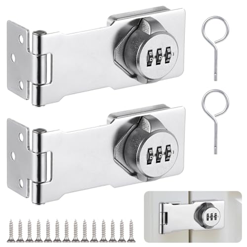 2er-Pack 3-stellige Kombinationsschlösser für Schränke, Schubladen und kleine Türen, 10,9 cm Metall-Sicherheitsschloss mit Mechanismus 2er-Pack 3-stellige Kombinationsschlösser für Schränke, Schubladen und kleine Türen, 10,9 cm Metall-Sicherheitsschloss mit Mechanismus von Generisch