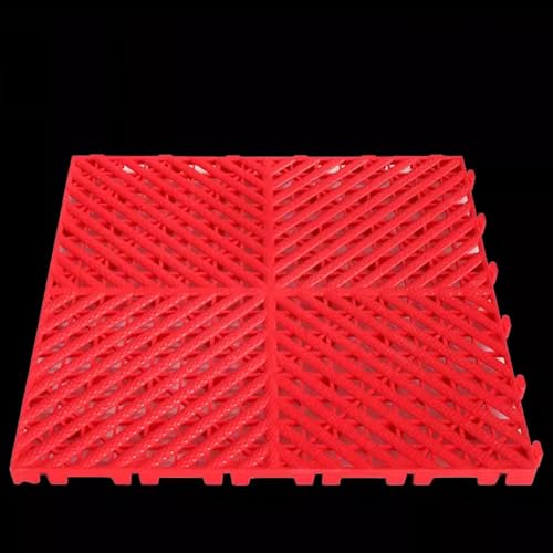 2er-Pack 40 X 40 cm Garagenbodenmatte, Ineinandergreifend, rutschfeste Bodenschutzmatte Für Garagenböden, Wasser- Und Schmutzabweisende Parkmatte(Red(2cm),16pcs) von Generisch