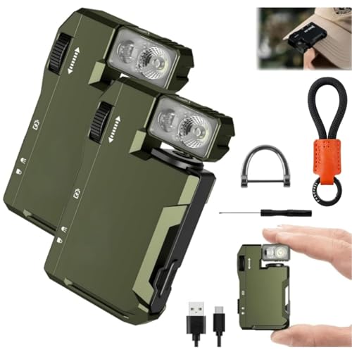 2er-Pack G5 EDC Flashlight — 400 Lumens, G5 Rechargeable EDC Flashlight, Flache Taschenlampe mit 3 Modi, IP68 Waterproof Ultrakompakte Magnetische Hochlumen-Lampe für Outdoor, Camping, Wanderungen von Generisch
