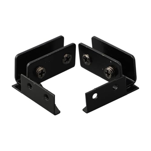 2er-Pack Stanzfreies Glastürscharnier for Vitrinen, Glasschrankscharnier, seitliches Edelstahl-Glasclip, seitliche Klemme(Black) von Generisch