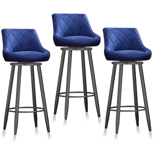 2er Set Barhocker Drehbar - Elegante Samtstühle mit Rückenlehne Thekenhöhe 360° drehbares Design für Küche Insel Pub Esszimmer Moderne Wohnkultur 2er Set Barhocker Drehbar - Elegante Samtstühle mit Rückenlehne Thekenhöhe 360° drehbares Design für Küche Insel Pub Esszimmer Moderne Wohnkultur von Generisch