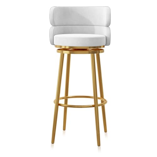 2er Set Barhocker Drehbar Gepolstert 65.0 cm Sitzhöhe Küchenstühle mit hohen Rückenlehnen und schwarzer Fußstütze aus Metall, stilvolles blaues Design für Frühstücksbar oder Esszimmer von Generisch