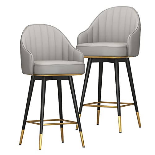 2er Set Barhocker Drehbar mit Rückenlehne Kunstleder Hochstühle für Wohnzimmer/Café/Restaurant Einfach zu montieren und zu reinigen 360° Drehung (25,5/74,9 cm) von Generisch