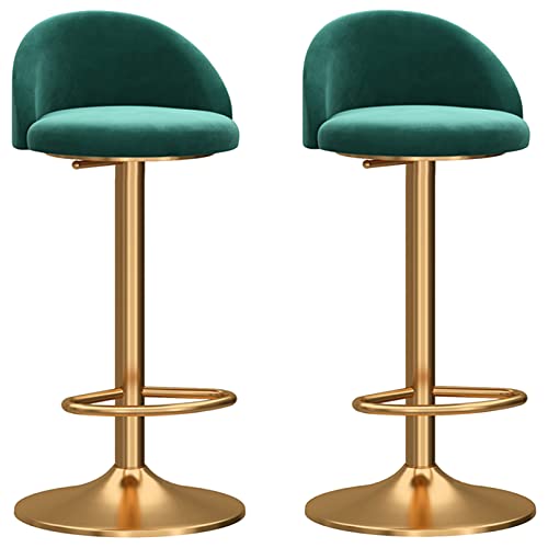 2er Set Barhocker Samt mit Drehmechanismus Höhenverstellbar Cu-ed Rückenlehne Gold Basis und Fußstütze Grün Samt Küche Barhocker für Frühstück oder Dekoration 2er Set Barhocker Samt mit Drehmechanismus Höhenverstellbar Cu-ed Rückenlehne Gold Basis und Fußstütze Grün Samt Küche Barhocker für Frühstück oder Dekoration von Generisch