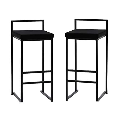 2er Set Barhocker aus Samt, weich gepolsterte Thekenstühle mit Metallfuß, bequeme Esszimmer-Sitzgelegenheit, stilvolle schwarze Stoffpolsterung für Küche und Essbereich 2er Set Barhocker aus Samt, weich gepolsterte Thekenstühle mit Metallfuß, bequeme Esszimmer-Sitzgelegenheit, stilvolle schwarze Stoffpolsterung für Küche und Essbereich von Generisch