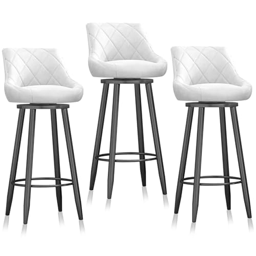 2er Set Barhocker aus Samt – Stilvolle hohe Drehstühle mit Rückenlehne für Küche, Insel, Esszimmer oder Kneipe – komfortable moderne Sitzlösung von Generisch