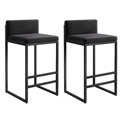 2er Set Barhocker für Kücheninsel - Ergonomische Rückenlehne Eisenbeine - Frühstückstheke Hocker Hochstühle für Hausbar und Esszimmer von Generisch