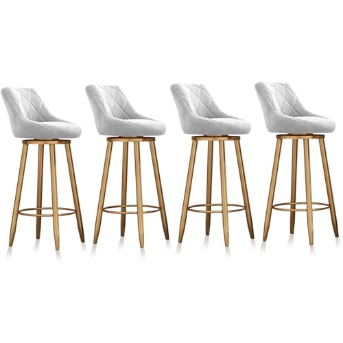 2er-Set Barhocker mit Rückenlehne aus Samt – 360° drehbares Design für Küche, Insel, Pub oder Esszimmer – stilvolle und bequeme Sitzlösung von Generisch