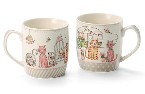 2er Set Becher Tasse Katze Porzellan New Bone China Inhalt 350ml Kaffeebecher Katzen 2er Set Becher Tasse Katze Porzellan New Bone China Inhalt 350ml Kaffeebecher Katzen von Generisch